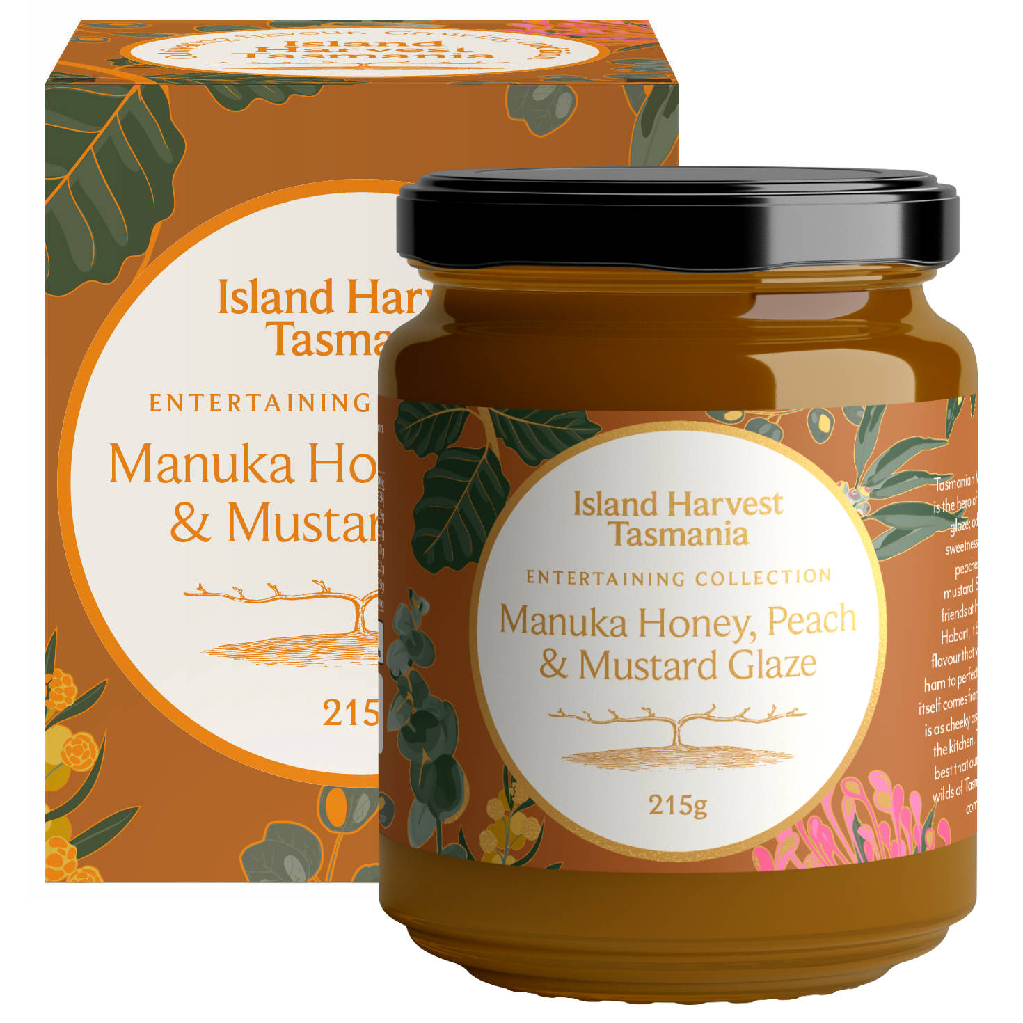 Manuka Honey Peach & Mustard Glaze
