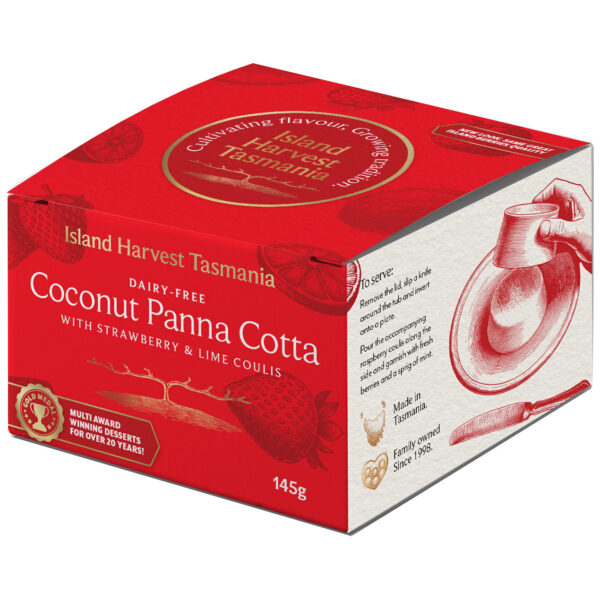 Coconut Panna Cotta with Strawberry & Lime Coulis